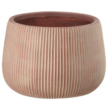 Fibreclay Übertopf bullig, gerillt, 3er Set, hellbraun, ca.