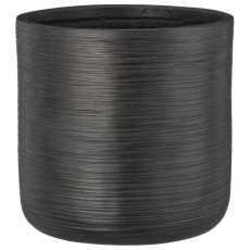 Fibreclay Übertopf gerade, gerillt, 3er Set, schwarz, ca. 24x24x24/30x30x30/36x36x36cm