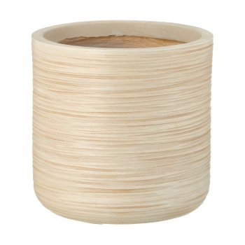 Fibreclay Übertopf gerade, gerillt, 3er Set, sand, ca. 24x24x24/30x30x30/36x36x36cm
