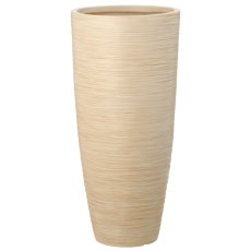 Fibreclay Vase hoch, gerillt, 2er Set, sand, ca. 37x37x80/44x44x100cm