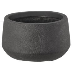 Fibreclay Übertopf bullig, glatt, 3er Set, schwarz, ca. 24x24x14/35x35x20/46x46x27cm