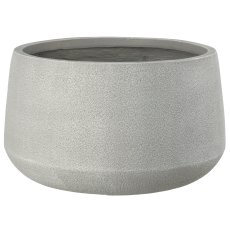 Fibreclay Übertopf bullig, glatt, 3er Set, steingrau, ca. 24x24x14/35x35x20/46x46x27cm