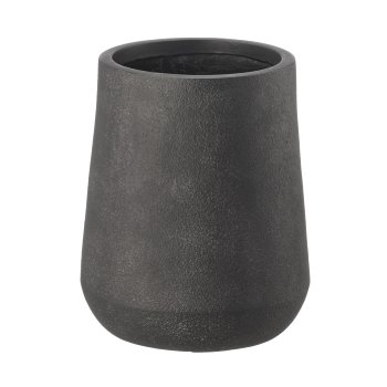 Fibreclay vase bulky, plain, set of 3, black, approx. 27x27x32/40x40x45/55x55x62cm