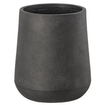 Fibreclay vase bulky, plain, set of 3, black, approx. 27x27x32/40x40x45/55x55x62cm
