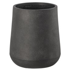 Fibreclay vase bulky, plain, set of 3, black, approx. 27x27x32/40x40x45/55x55x62cm