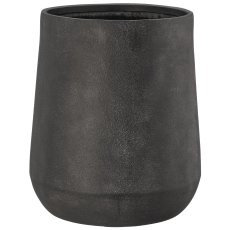 Fibreclay vase bulky, plain, set of 3, black, approx. 27x27x32/40x40x45/55x55x62cm