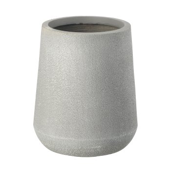 Fibreclay vase bulky, plain, set of 3, stone grey, approx. 27x27x32/40x40x45/55x55x62cm