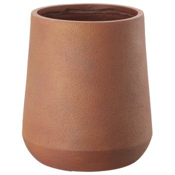 Fibreclay Vase bullig, glatt, 3er Set, terracotta, ca. 27x27x32/40x40x45/55x55x62cm