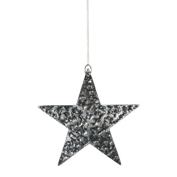 Aluminium Star Pendant Moon, 13,5cm, Silver