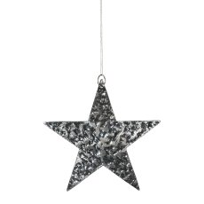 Aluminium Stern Hänger MOON, 13,5cm, silber