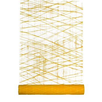 Polyester Sizzla Dekostoff auf Rolle, 40x300cm, gelb