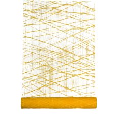 Polyester Sizzla Dekostoff auf Rolle, 40x300cm, gelb