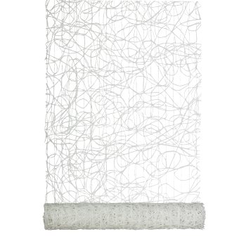 Polyester Sisal Dekostoff auf Rolle, 40x300cm, weiß