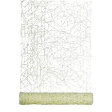 Polyester Sisal Dekostoff auf Rolle, 40x300cm, creme