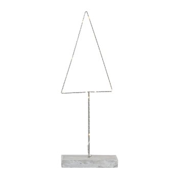 Metal Tree On Concrete Base with LED 'Minimal', 16,5x50 cm, Grey