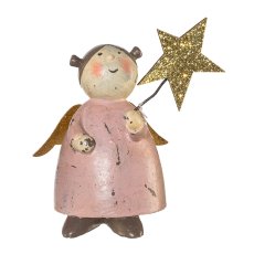 Polyresin Angel Standing Carla, 4x6cm, Pink