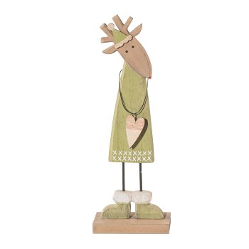 Wood Elk Standing Robert, 5,5x4x17,5cm, Green