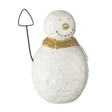 Polyresin Snowman Standing Rudi, 6x4,5x8cm, White