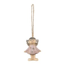 Polyresin Angel Pendant Lulu, 3,6x2x4,8cm, Pink, 1/Piece