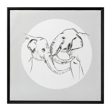 Canvas Bild im PS Rahmen 2fa.so. ELEPHANTS, 40x40x2,5cm, grün, 2/Stck,