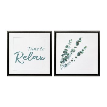 Canvas print in PS frame 2 assorted RELKAX, 25x25x2,5cm, green