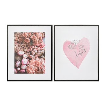 Canvas Print in PS Frame 2 assorted GYPSO/ROSES, 40x50x2,5cm, pink