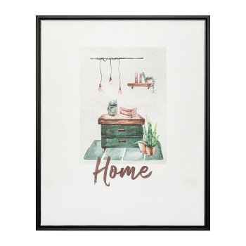 Canvas Print in PS frame 2 assorted URBAN HOME, 40x50x2,5cm, green