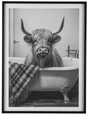 Canvas print in PS frame, 4 assorted ANIMAL FREAKY 45x60x2,2cm, black