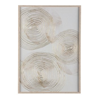 Canvas print w.foil in frame, 2 assorted LEAVES 50x70x3cm, midnight blue