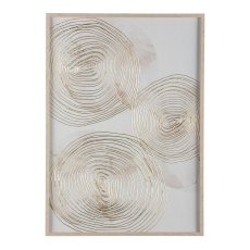 Canvas print w.foil in frame, 2 assorted LEAVES 50x70x3cm, midnight blue
