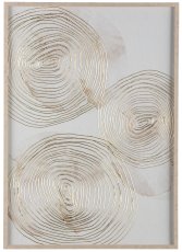 Canvas print w.foil in frame, 2 assorted LEAVES 50x70x3cm, midnight blue