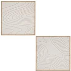 Reispapier Wandbild DESERTS, Holzrahmen, 2fa.so., 80x80x4cm, weiß