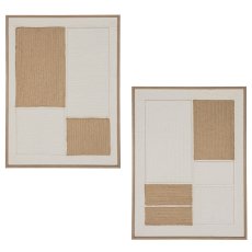 Reispapier Wandbild OPPOSITES, Holzrahmen, 2fa.so., 60x80x3cm, natur