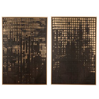 Wall Art BLACK GOLD with PS frame, 80x120x4cm, black
