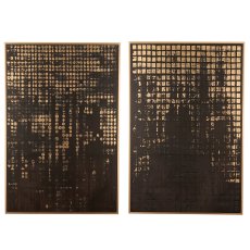 Wall Art BLACK GOLD with PS frame, 80x120x4cm, black