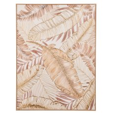 Wall Art GOLDEN LEAVES with PS frame, 60x80x3.5cm, gold