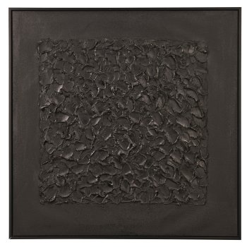 Wall Art BLACKNESS with PS frame, 80x80x3cm, black