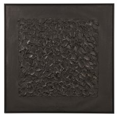 Wall Art BLACKNESS with PS frame, 80x80x3cm, black