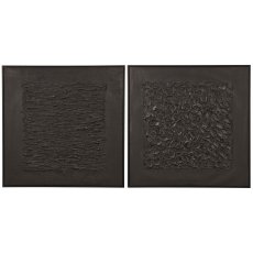 Wall Art BLACKNESS with PS frame, 80x80x3cm, black
