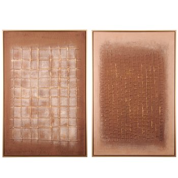 Wall Art BROWN GOLD mit PS Rahmen, 80x120x4cm, dunkelbraun