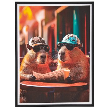 Canvas Wandbild FUNNY ANIMALS in PS Rahmen, 4fa.so., 45x60x2,2cm, bunt, Lepuro