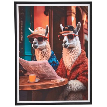 Canvas Wandbild FUNNY ANIMALS in PS Rahmen, 4fa.so., 45x60x2,2cm, bunt, Lepuro