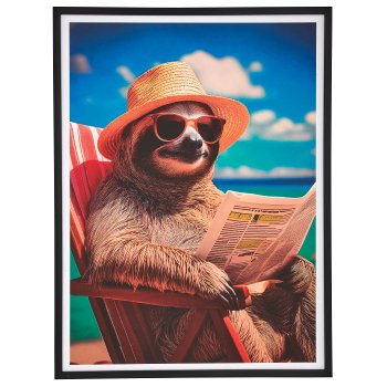 Canvas Wandbild FUNNY ANIMALS in PS Rahmen, 4fa.so., 45x60x2,2cm, bunt, Lepuro
