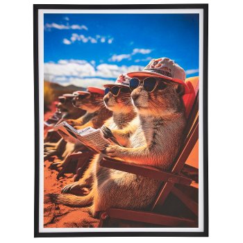 Canvas Wandbild FUNNY ANIMALS in PS Rahmen, 4fa.so., 45x60x2,2cm, bunt, Lepuro