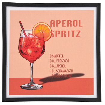Canvas Wandbild COCKTAILS in PS Rahmen, 3fa.so., 30x30x2cm, bunt, Lepuro