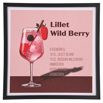 Canvas Wandbild COCKTAILS in PS Rahmen, 3fa.so., 30x30x2cm, bunt, Lepuro