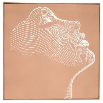 Wandbild SILHOUETTE in Rahmen, Gips, 2fa.so., 60x60x3cm, macchiato