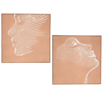 Wandbild SILHOUETTE in Rahmen, Gips, 2fa.so., 60x60x3cm, macchiato