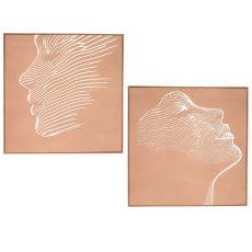 Wandbild SILHOUETTE in Rahmen, Gips, 2fa.so., 60x60x3cm, macchiato