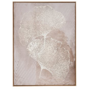 Wandbild LEAVES in Rahmen, Gips, 2fa.so., 45x60x2,5cm, mandel